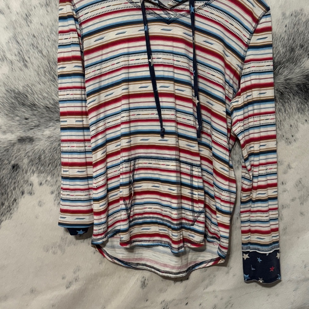 Striped Long Sleeve Tee with Star Cuffs